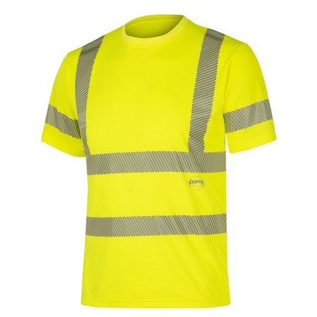 Pioneer Cooling Safety T-Shirt, Short Sleeve, Hi-Vis Yellow, L V1053060U-L